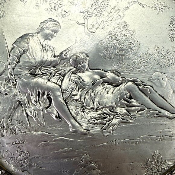 Vintage PNCW Silverplate Covered Divided Glass Relish Tray - Picture 2 of 14